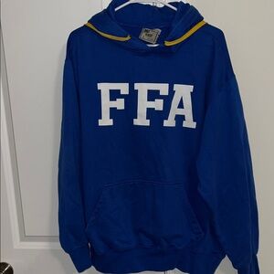 FFA classic future, farmers of America, blue gold hooded hoodie sweatshirt L